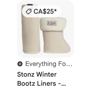 Stonz Sherpa Bootie Liners Size XL – Like New Winter Warmth